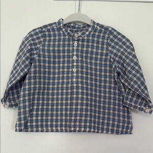 Bonpoint Baby Boys Blue Plaid Top - 6M